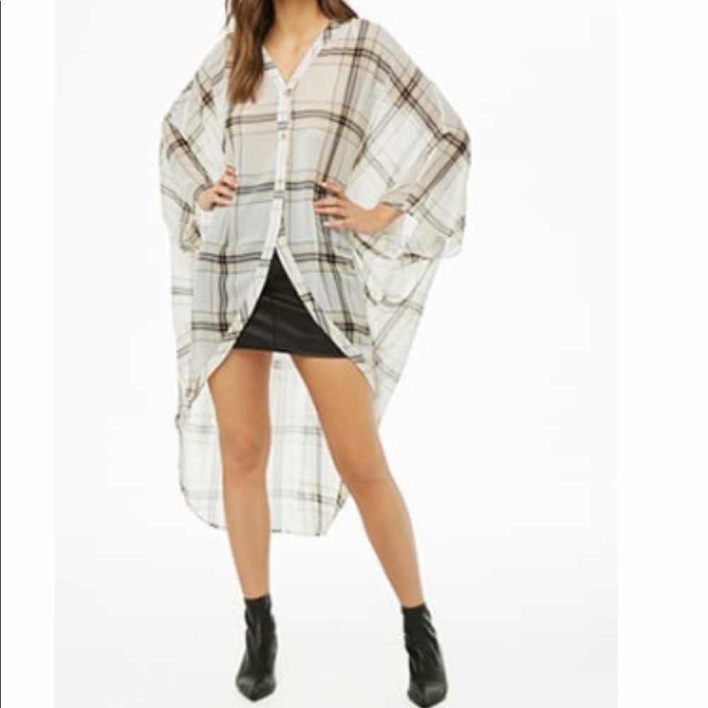 Oversized plaid shirt/top